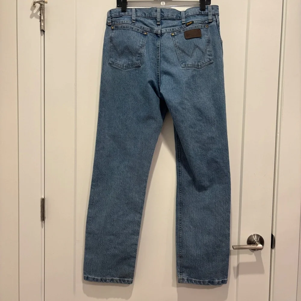 Wrangler 47 Advanced Comfort Regular Fit Jeans‎ Mens 34x32 Blue Denim 1047MACSB